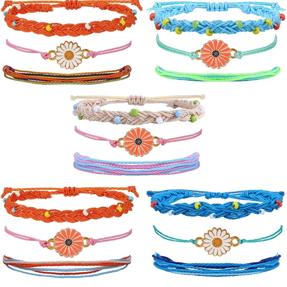 Friendship Bracelets. 15 pieces. 5 sets of 3. New in package. Colorful & fun!